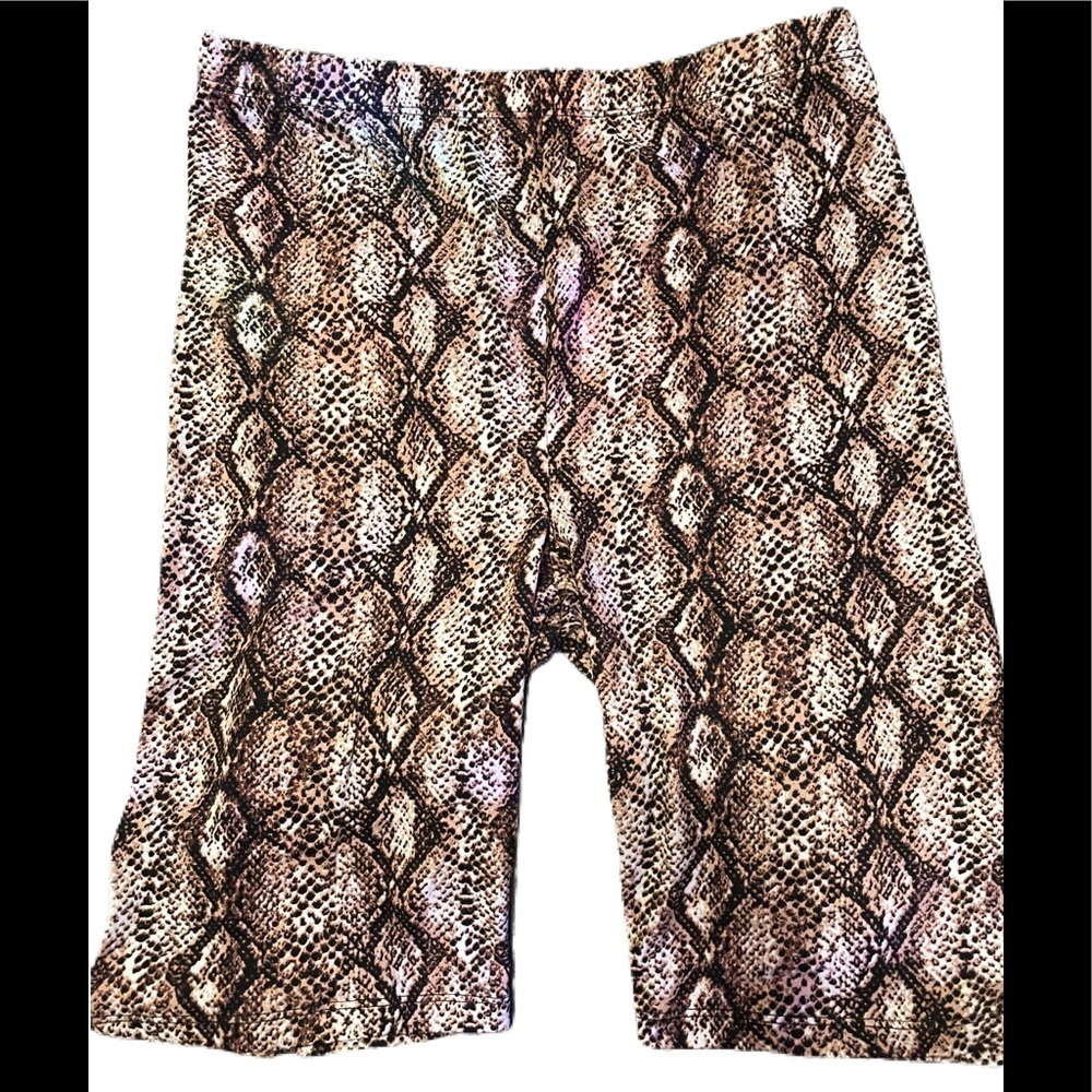 Color Alien Snakeskin Workout Shorts NWOT